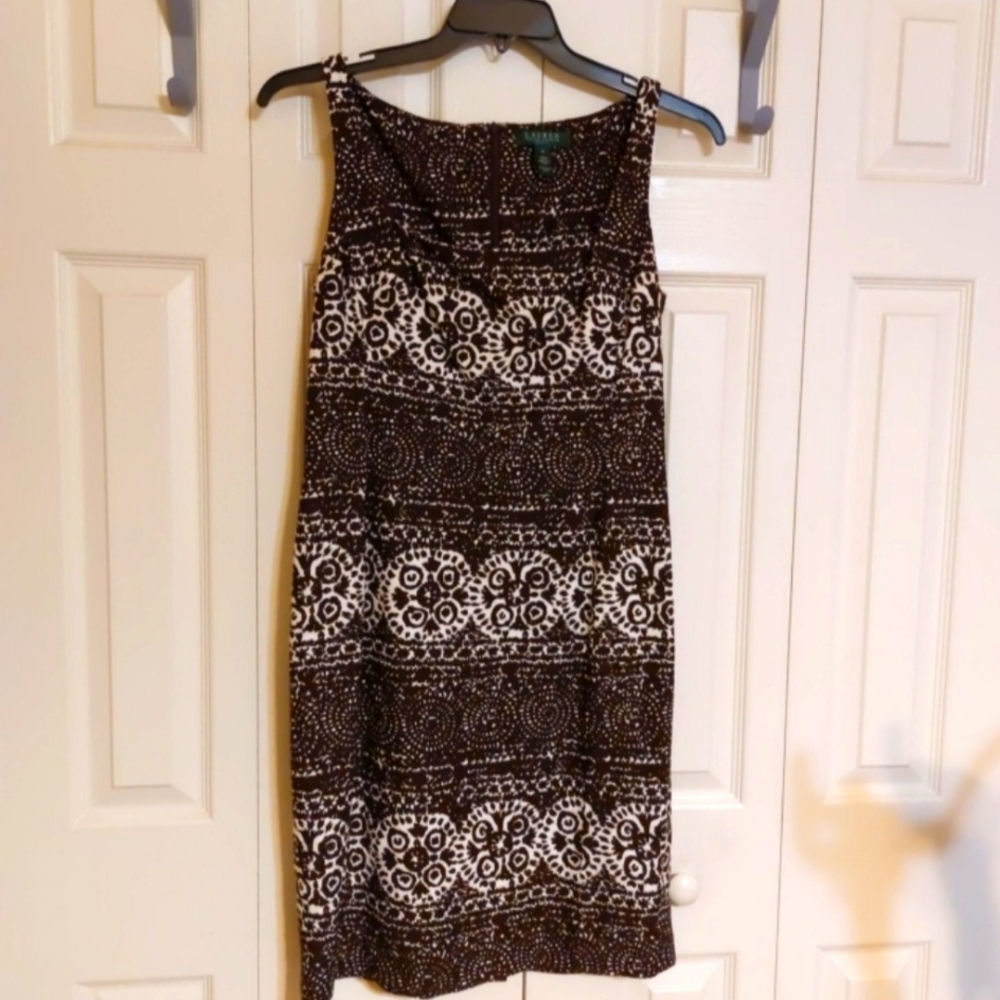 Lauren Dress Sz 10 Brown and white